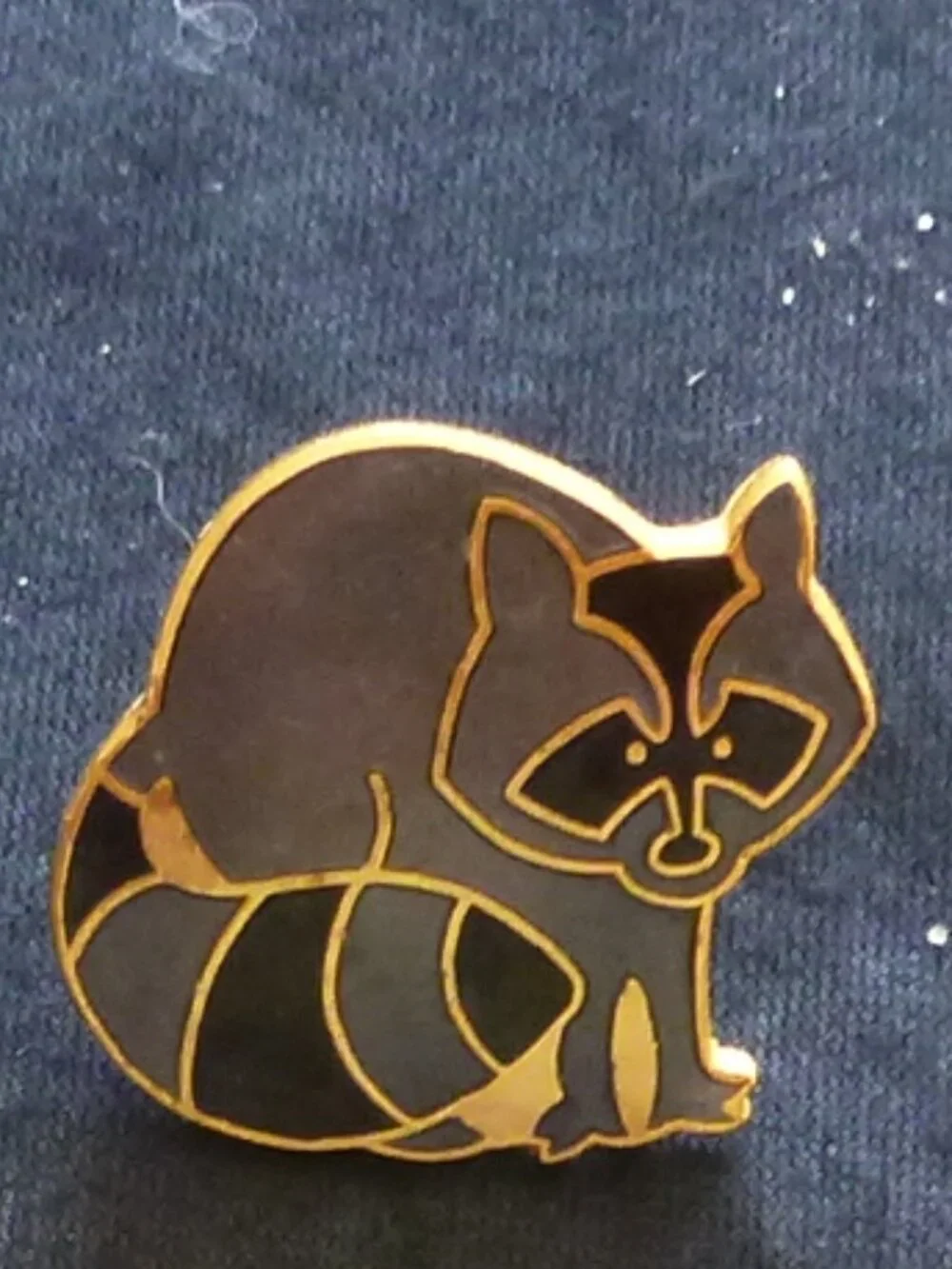 Vintage Autumn Enamel Maple Leaf Brooch Set & Signed DRL Creations Raccoon Pin